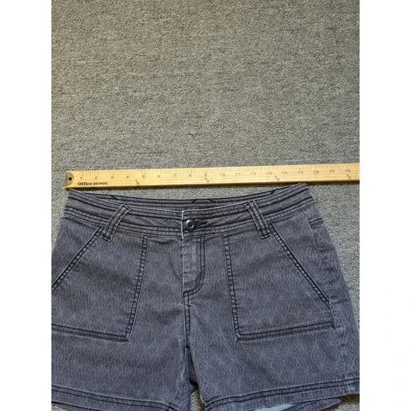 Prana Denim Shorts Womens SIZE 4 Tess Gray Diamond Lightweight Organic Cotton - Picture 3 of 10